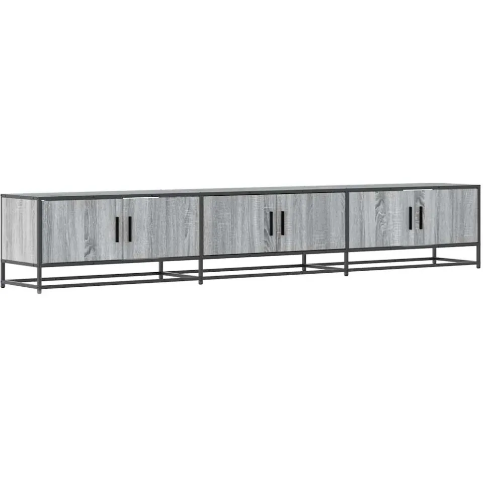 vidaXL Tv-meubel 240x35x41 cm bewerkt hout grijs sonoma eikenkleurig