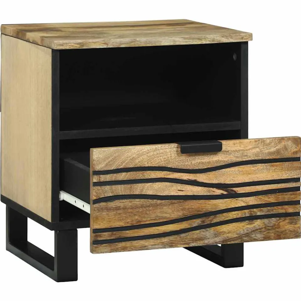 vidaXL Nachtkastje 2 st Naturel 40 x 33 x 46 cm Bewerkt hout, foto 3