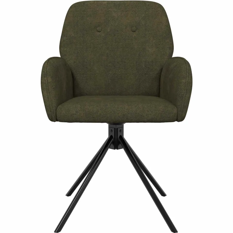 vidaXL Draai Eetstoelen 2 st Nep Suede Leer Legergroen 54 x 55 x 86 cm