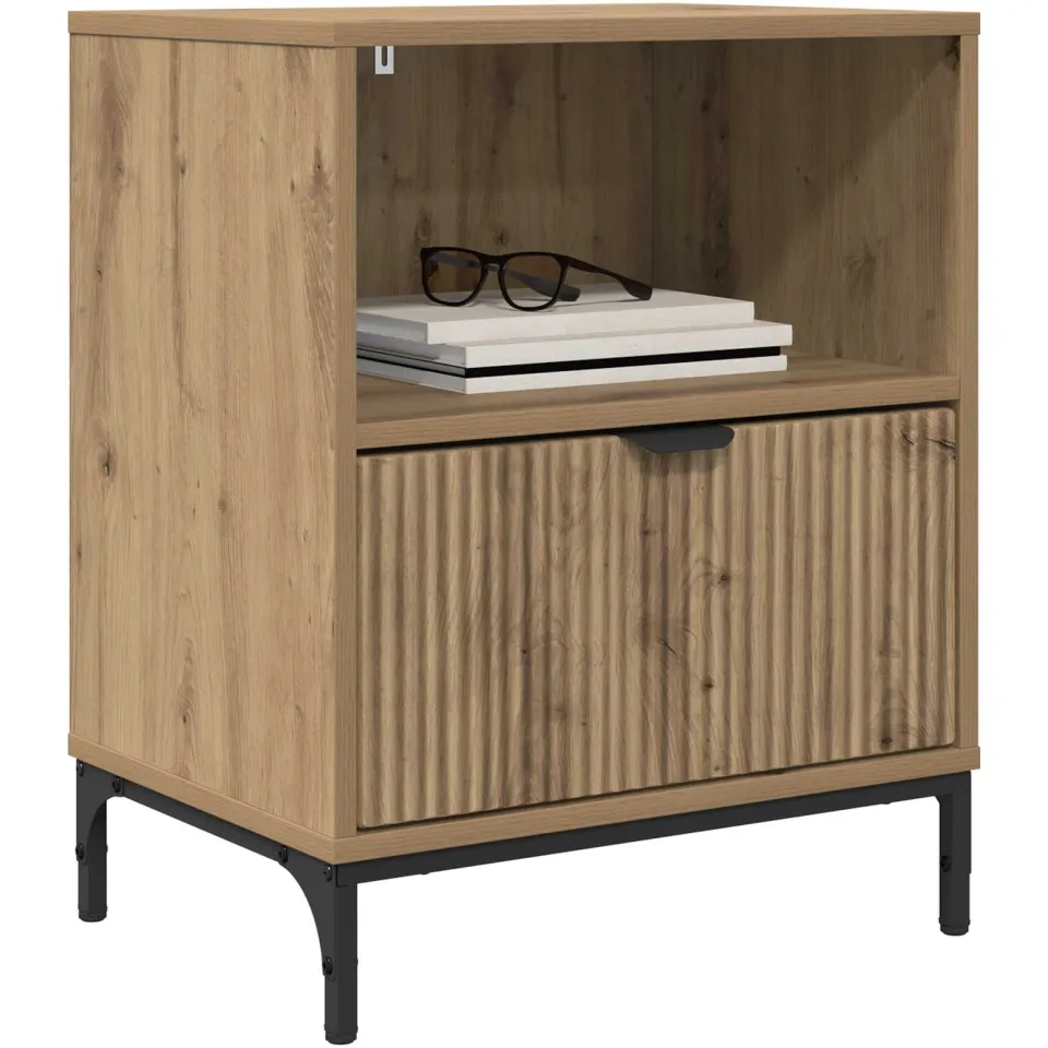 vidaXL Nachtkastje 2 st artisanaal eikenkleurig 49 x 36 x 61 cm Bruin