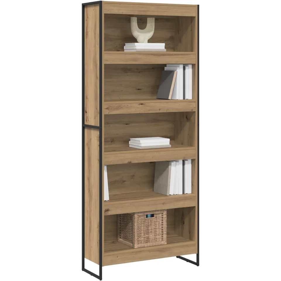 vidaXL Boekenkast 80 x 30 x 189,5 cm Bewerkt hout Ambachtelijk eiken Bruin