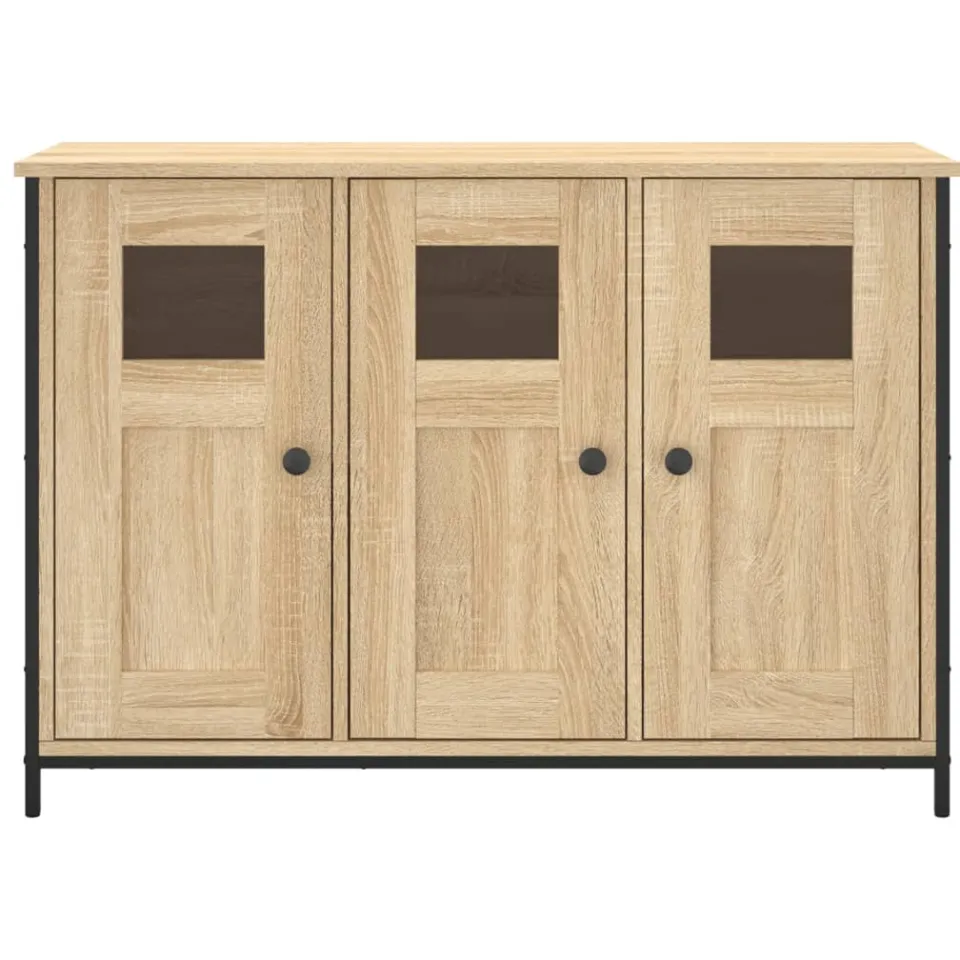 vidaXL Dressoir 100x35x70 cm bewerkt hout sonoma eikenkleurig, foto 4