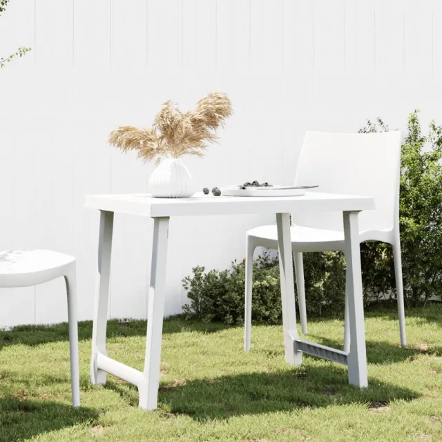 vidaXL Campingtafel hout-look 79x56x64 cm PP wit, foto 2