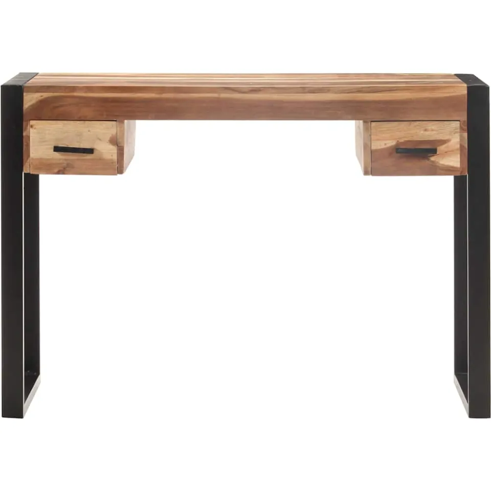 vidaXL Bureau 110x50x76 cm massief hout bruin, foto 2