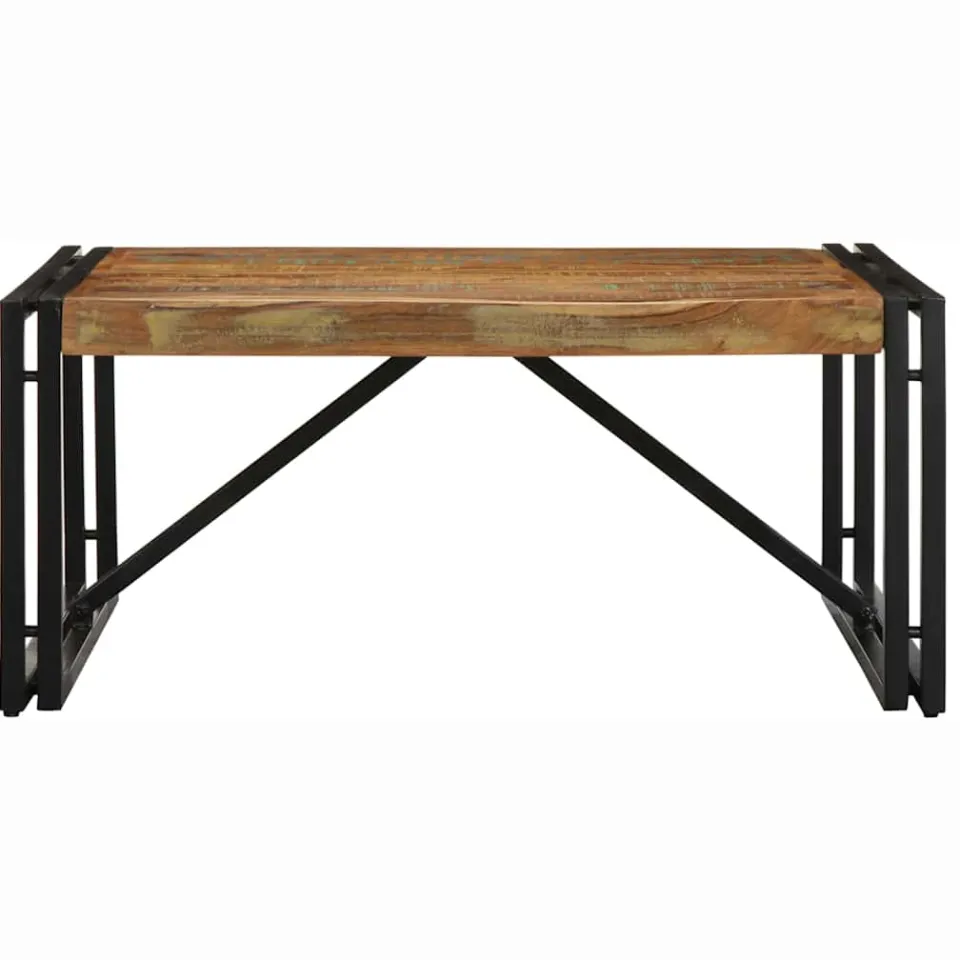 vidaXL Salontafel 80x80x35 cm massief gerecycled hout meerkleurig, foto 2