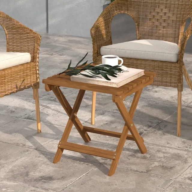 CHICFURN Bijzettafel - Inklapbaar - Set van 2 - Teak