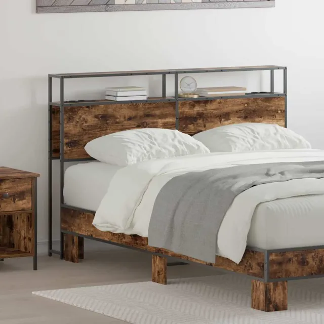 vidaXL Opberghoofdbord Gerookt eiken 160 cm Bewerkt hout Bruin