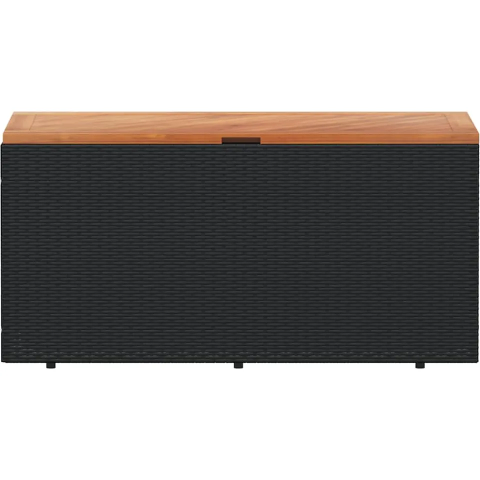 vidaXL Tuinbox 110x50x54 cm poly rattan en acaciahout zwart, foto 4