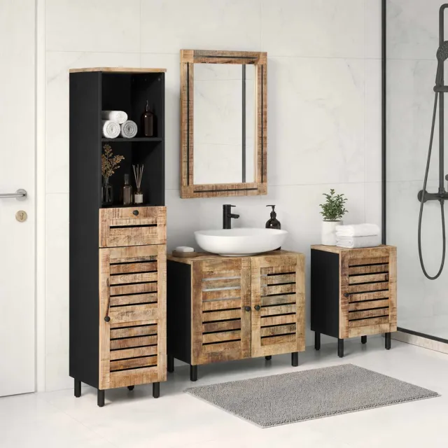 vidaXL Badkamerkastenset 4 st Naturel 38 x 33 x 160 cm Bruin