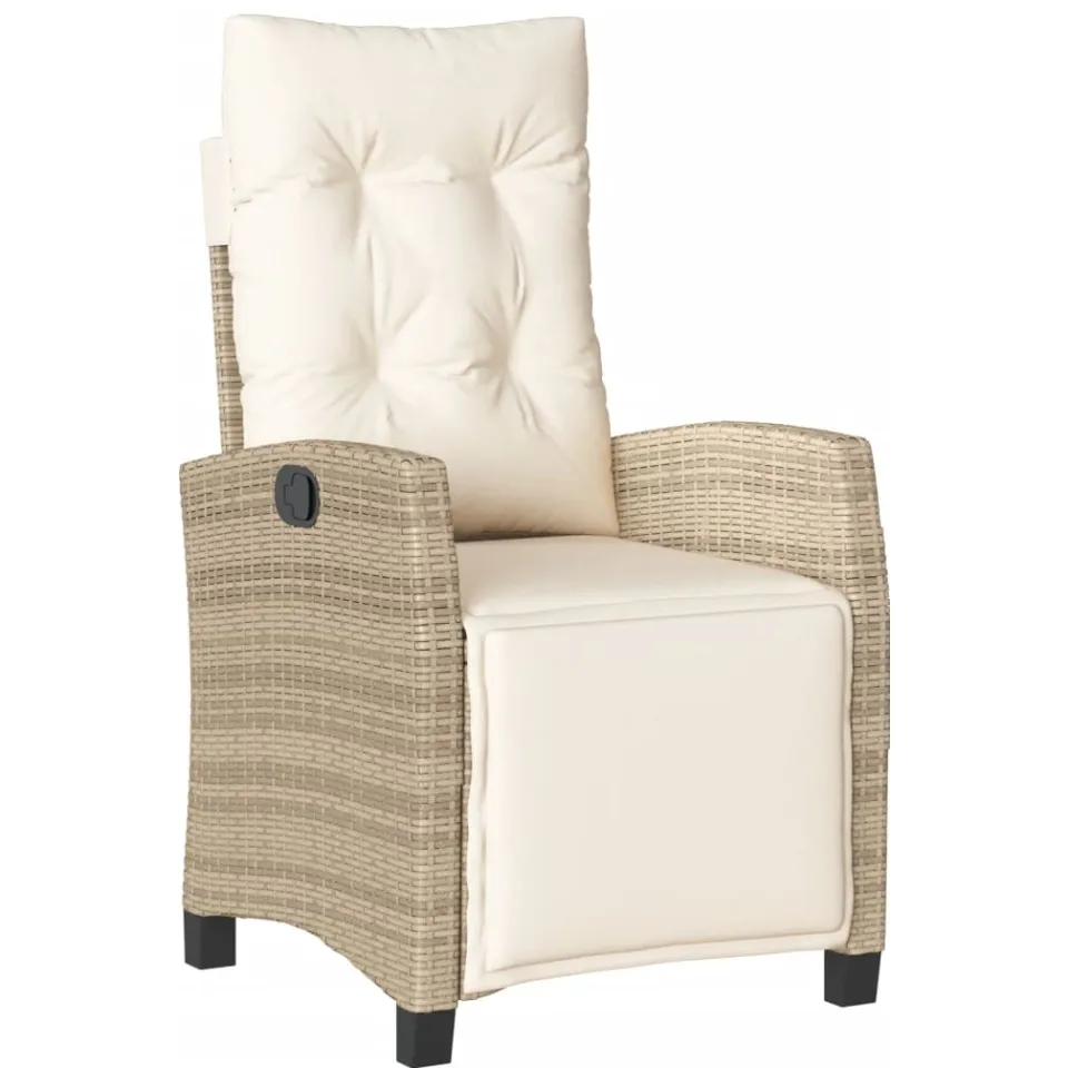 vidaXL 9-delige Tuinset met kussens poly rattan beige, foto 3