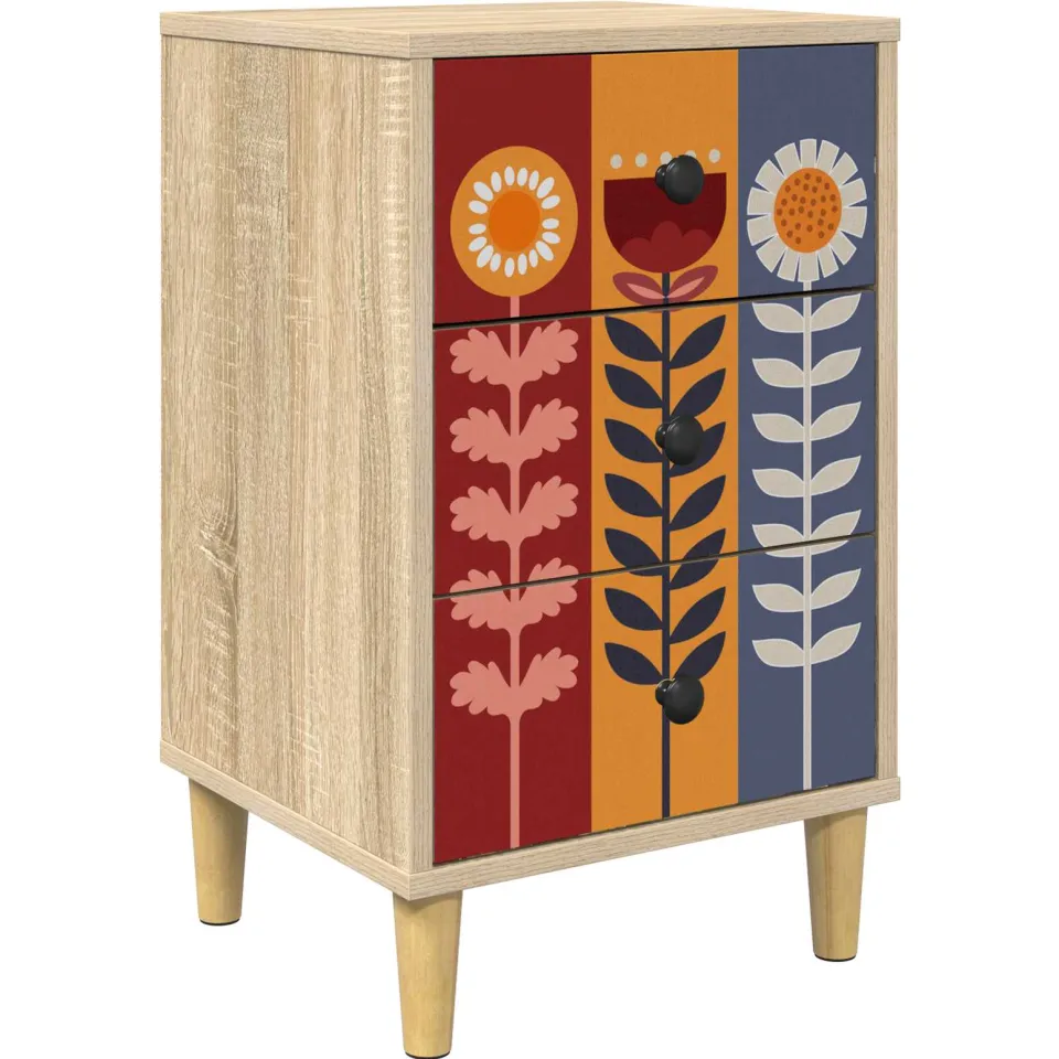 vidaXL Nachtkastje ESSEN Sonoma Eiken 36 x 33 x 60 cm Bewerkt hout, foto 3