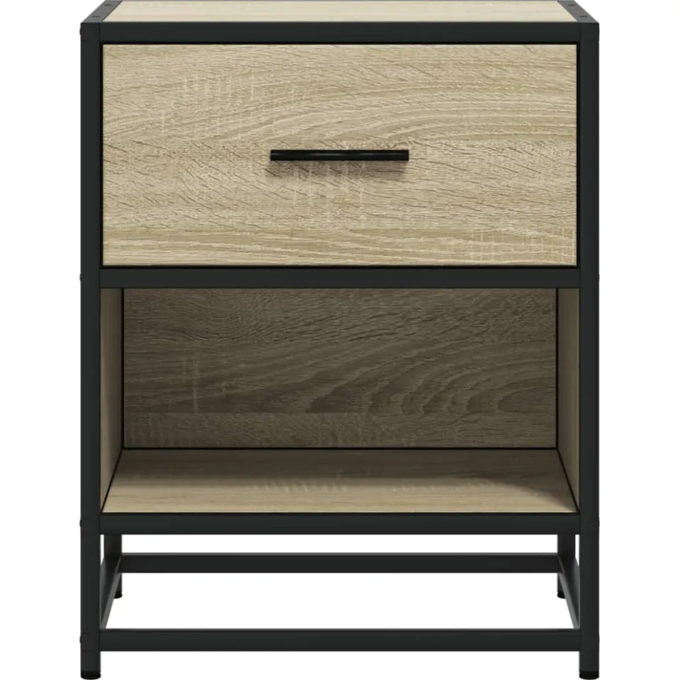 vidaXL Nachtkastje 40x31x50 cm bewerkt hout sonoma eikenkleurig, foto 4