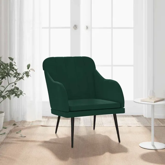 vidaXL Fauteuil 63x76x80 cm fluweel donkergroen groen