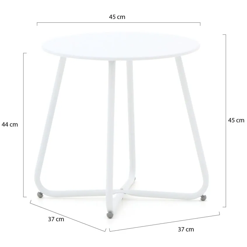 Manifesto Furniture Manifesto Latera bijzet tuintafel ø 45cm (h:45cm) wit, foto 2