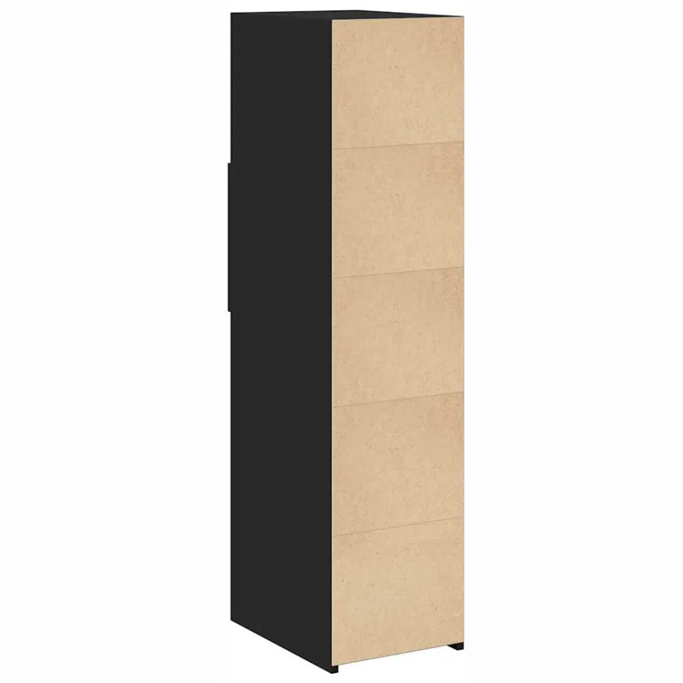 vidaXL Hoge kast 30x42,5x124 cm bewerkt hout zwart, foto 4