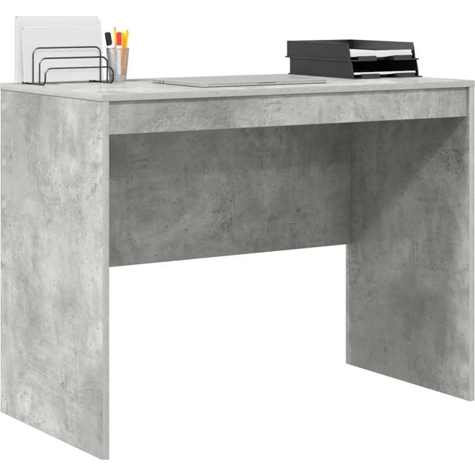 vidaXL Bureau Beton Grijs 100 x 50 x 76 cm
