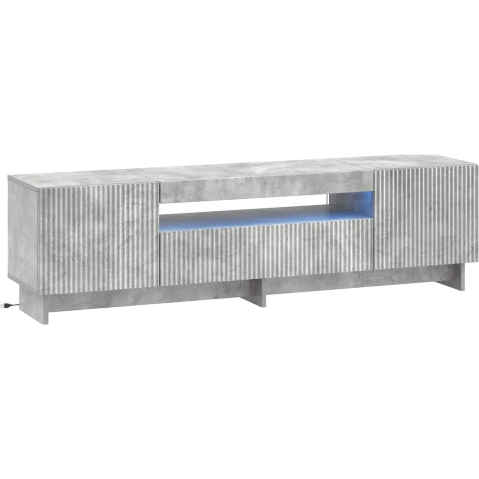 vidaXL LED tv-meubel EDE 153 x 35 x 43 cm Betongrijs Bewerkt hout