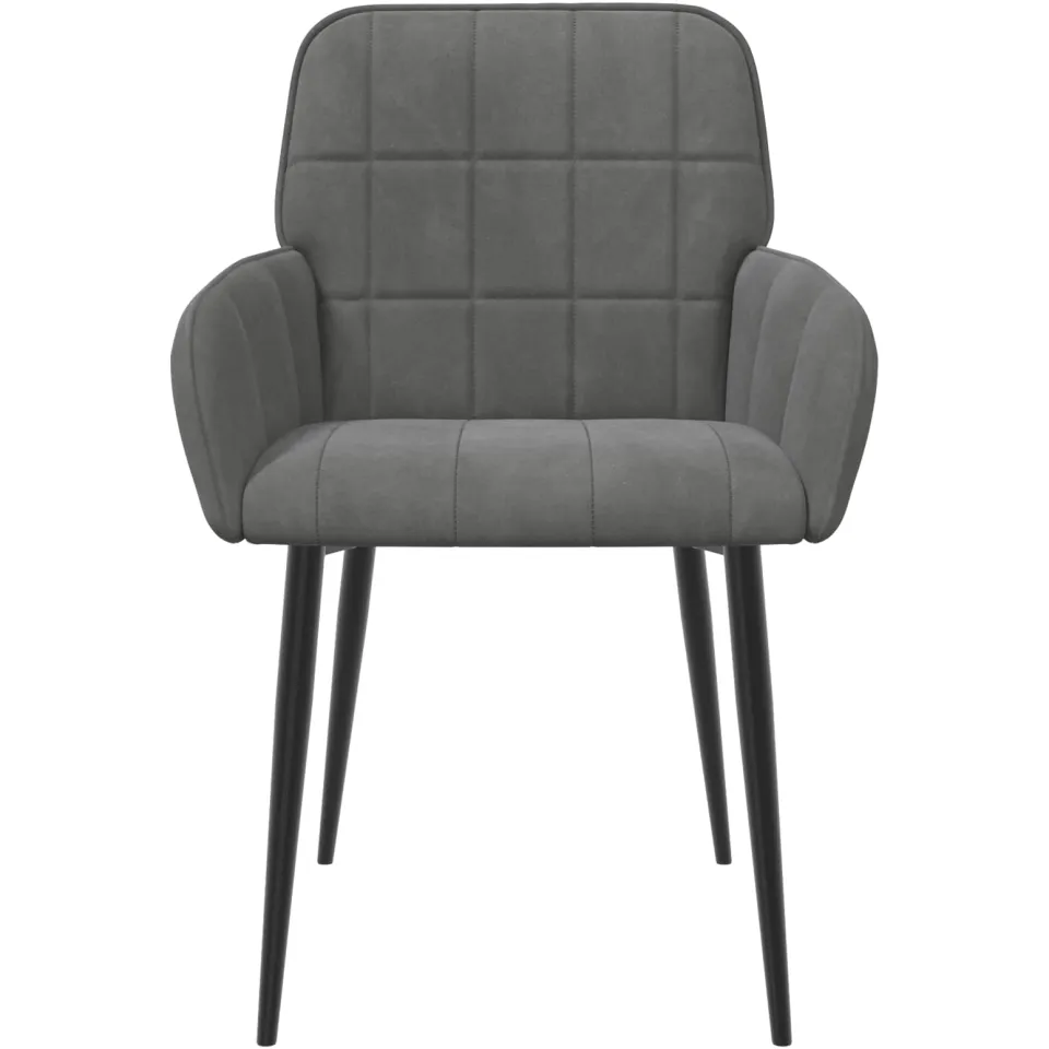 vidaXL Eettafelstoelen 2 st fluweel Donkergrijs 56.5 x 50 x 85 cm