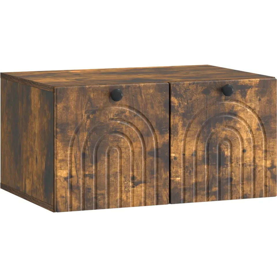 vidaXL Wandbeugel TV-kast Gerookt eiken 59,5 x 41 x 30 cm Bewerkt hout, foto 3