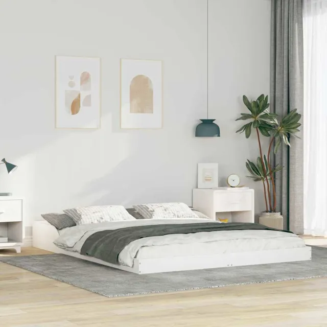 vidaXL Bedframe Wit 160 x 220 cm Massief grenenhout