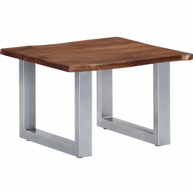 vidaXL Salontafel met natuurlijke randen 60x60x40 cm acaciahout Bruin