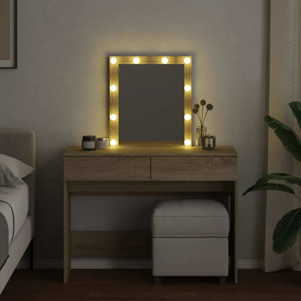 vidaXL Kaptafel met LED-verlichting 100x40x130 cm sonoma eikenkleurig, foto 3