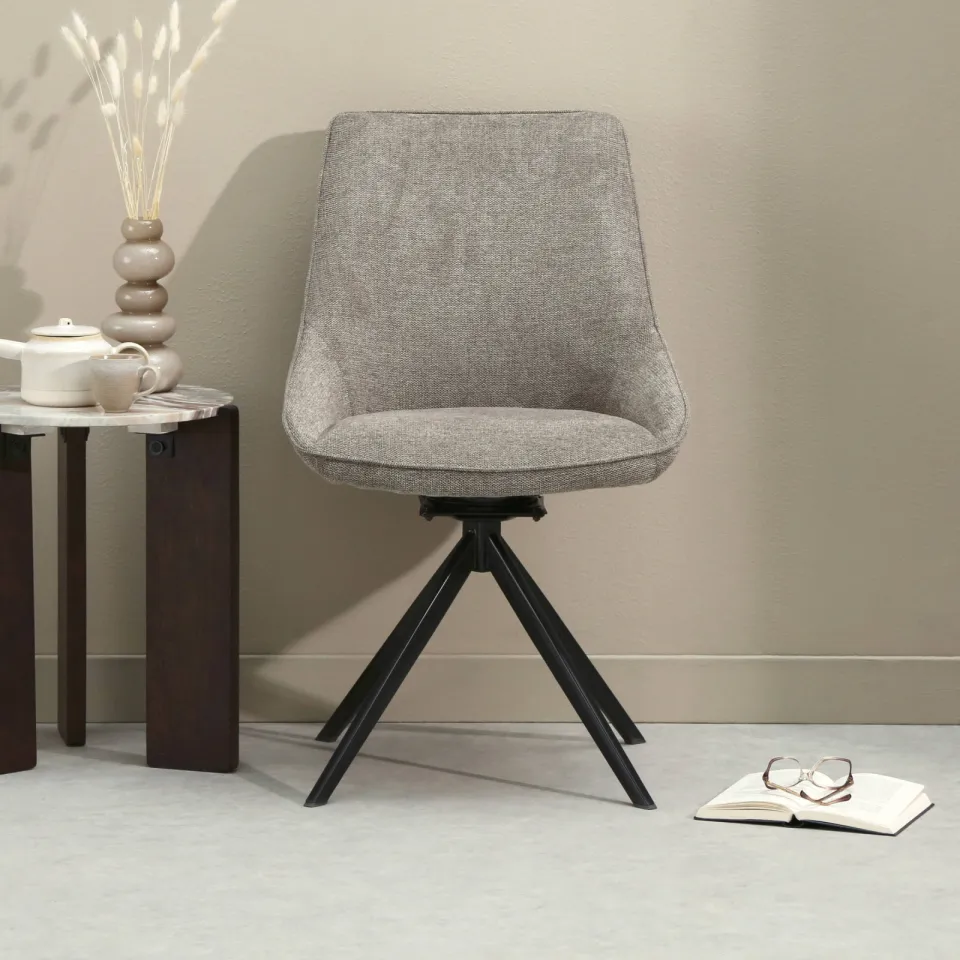 NOUS Living Loren eetkamerstoel taupe, foto 5