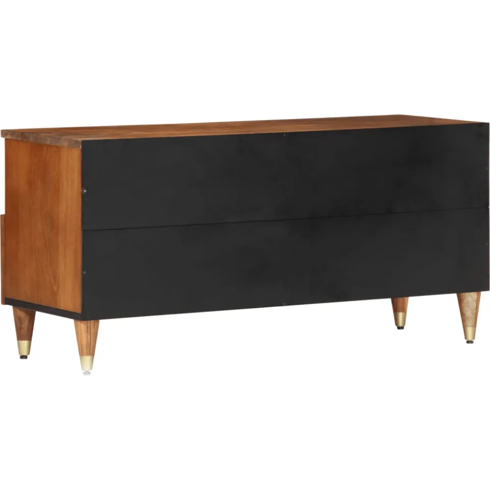 vidaXL Tv-meubel 100x33x46 cm massief mangohout bruin, foto 4