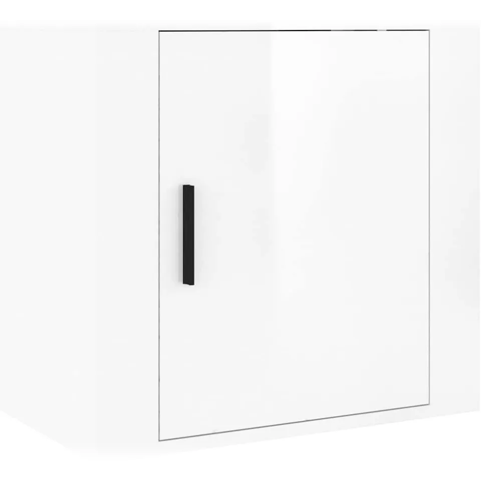 vidaXL Nachtkastjes 2 st wandgemonteerd 50x30x47 cm hoogglans wit, foto 4