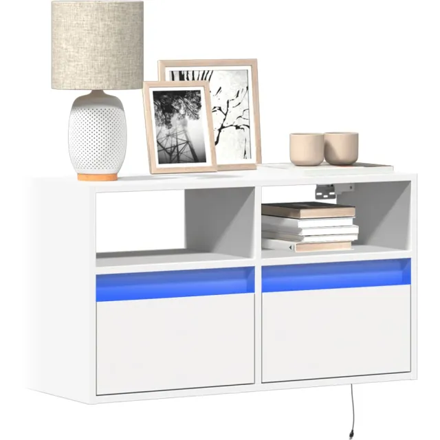 vidaXL Tv-wandmeubel met LED-verlichting 80x31x45 cm wit