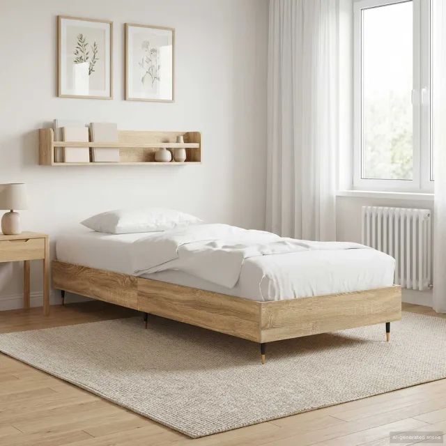 vidaXL Bedframe Sonoma Eiken 80 x 200 cm Bewerkt hout Bruin