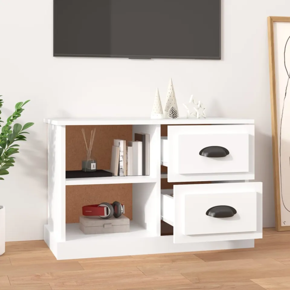 vidaXL Tv-meubel 73x35,5x47,5 cm bewerkt hout wit, foto 3