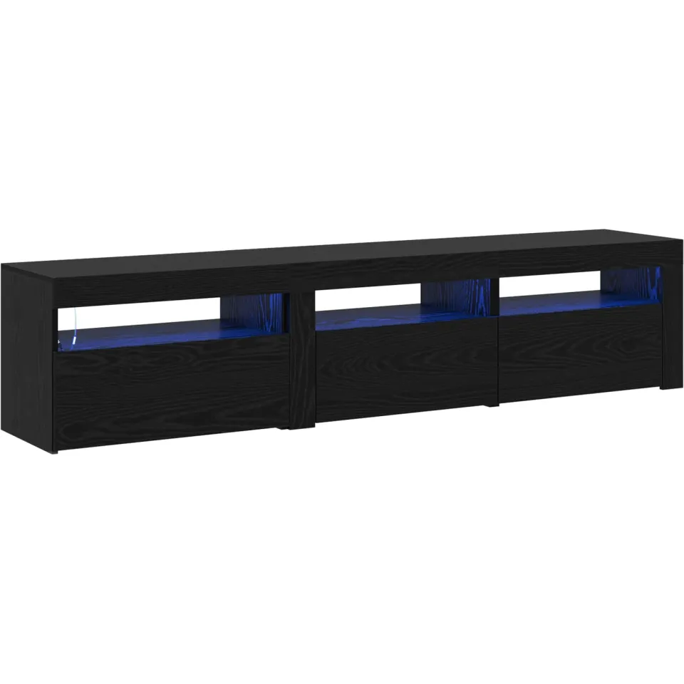vidaXL TV-kast 2 st Zwart Eiken Bewerkt hout, foto 3