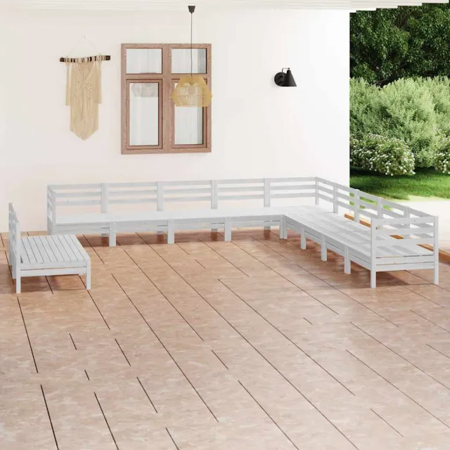 vidaXL 11-delige Loungeset massief grenenhout wit, foto 2