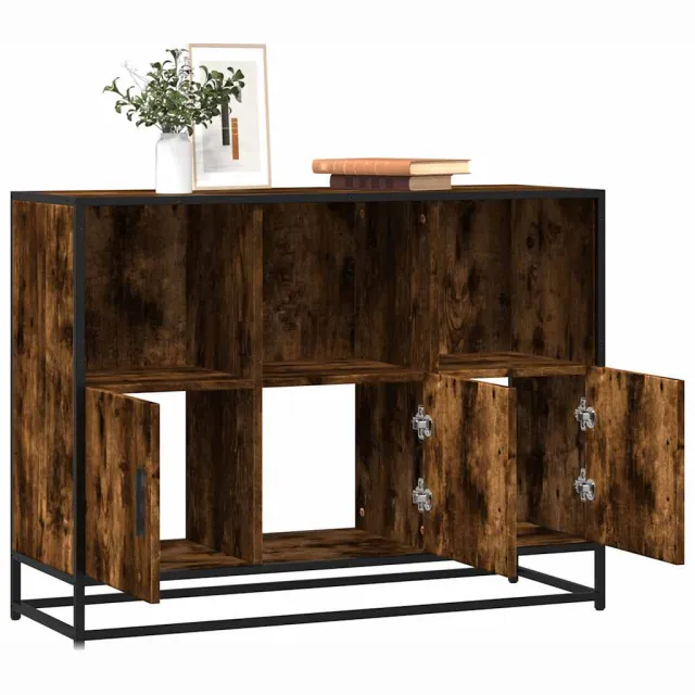 vidaXL Dressoir 100x35x76 cm bewerkt hout gerookt eikenkleurig Bruin