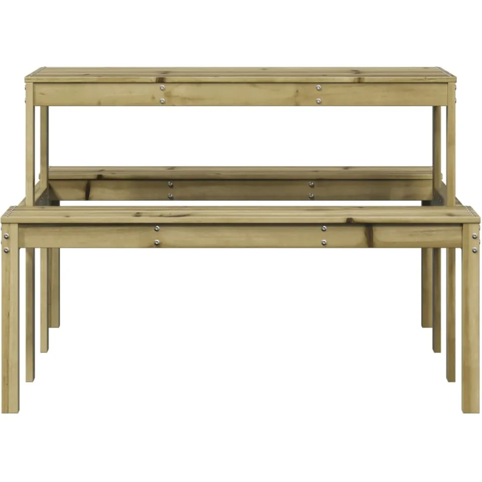 vidaXL Picknicktafel 110x134x75 cm geïmpregneerd grenenhout bruin, foto 4