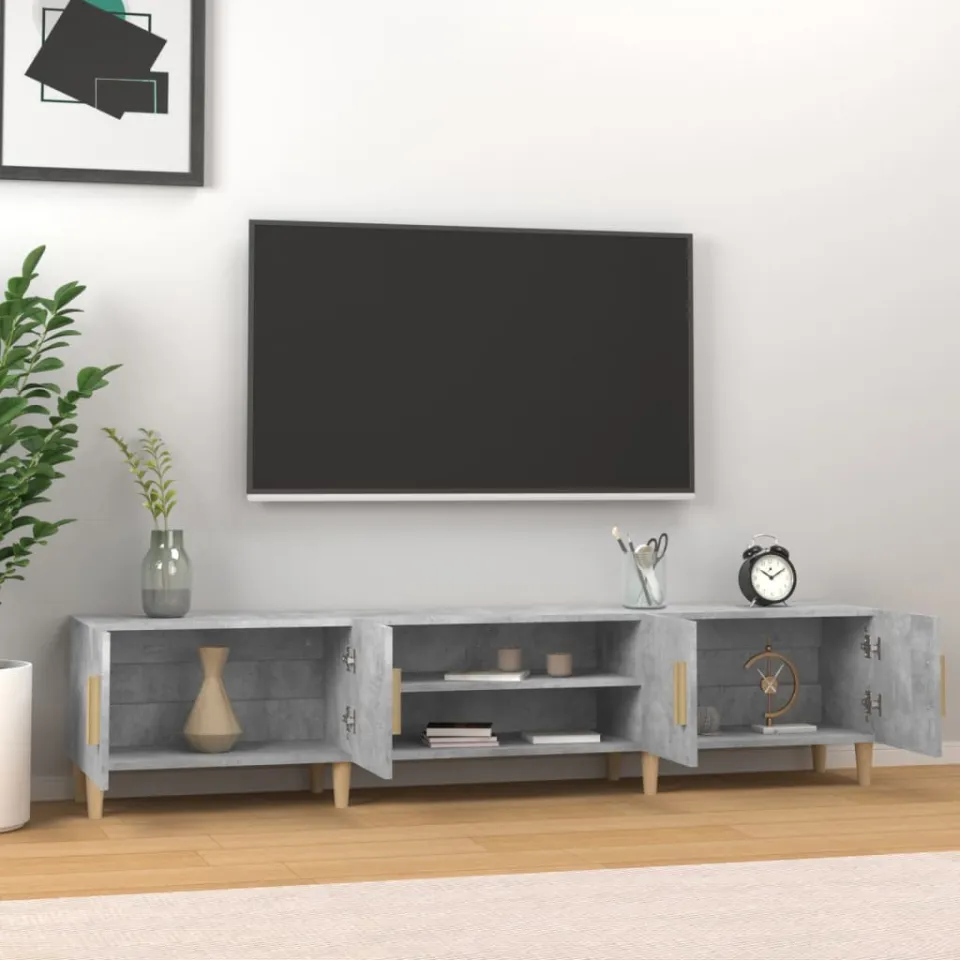 vidaXL Tv-meubel 180x31,5x40 cm bewerkt hout betongrijs grijs, foto 3