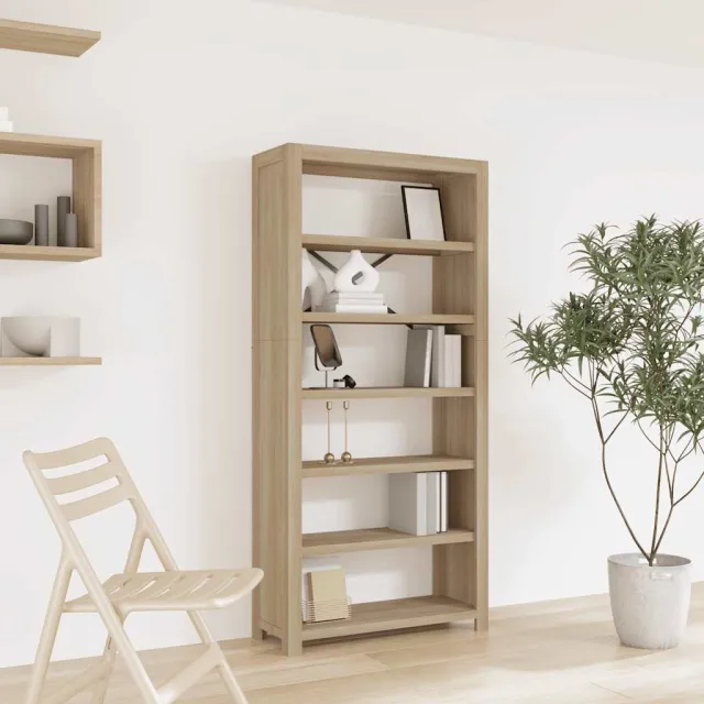 vidaXL Boekenkast met 6 schappen 80x30x170 cm massief acaciahout Bruin