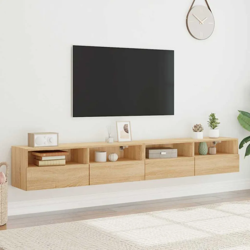 vidaXL Tv-wandmeubels 2 st 100x30x30 cm hout sonoma eikenkleurig, foto 3