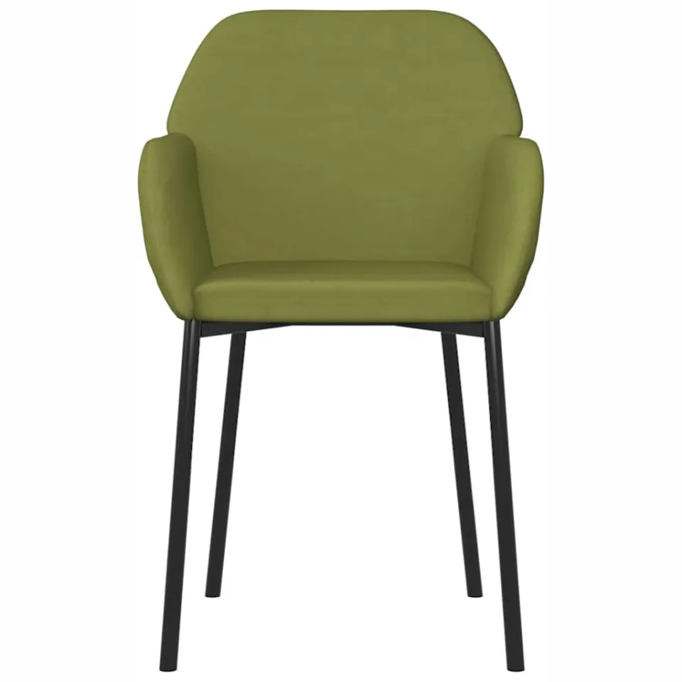 vidaXL Eetkamerstoelen 2 st fluweel lichtgroen groen, foto 4