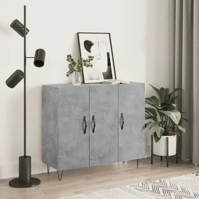 vidaXL Dressoir 90x34x80 cm bewerkt hout betongrijs grijs, foto 2