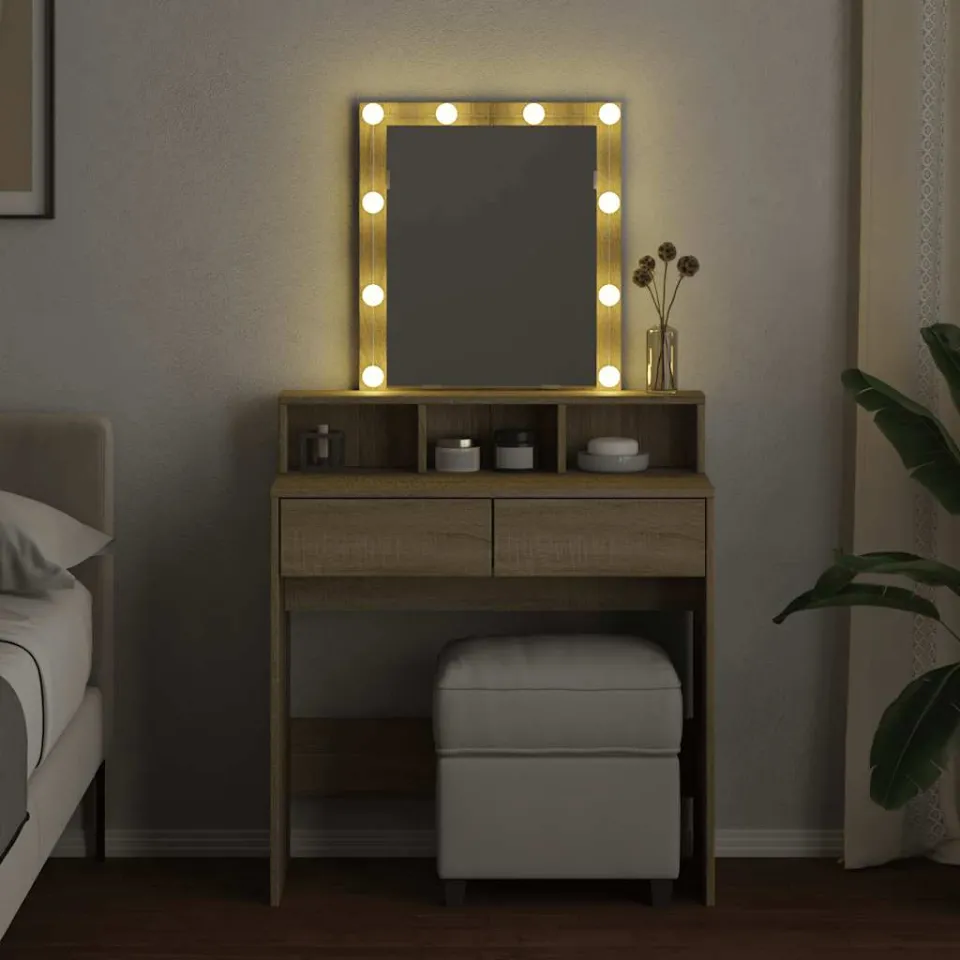 vidaXL Kaptafel met LED 80x41x144,5 cm sonoma eikenkleurig, foto 3