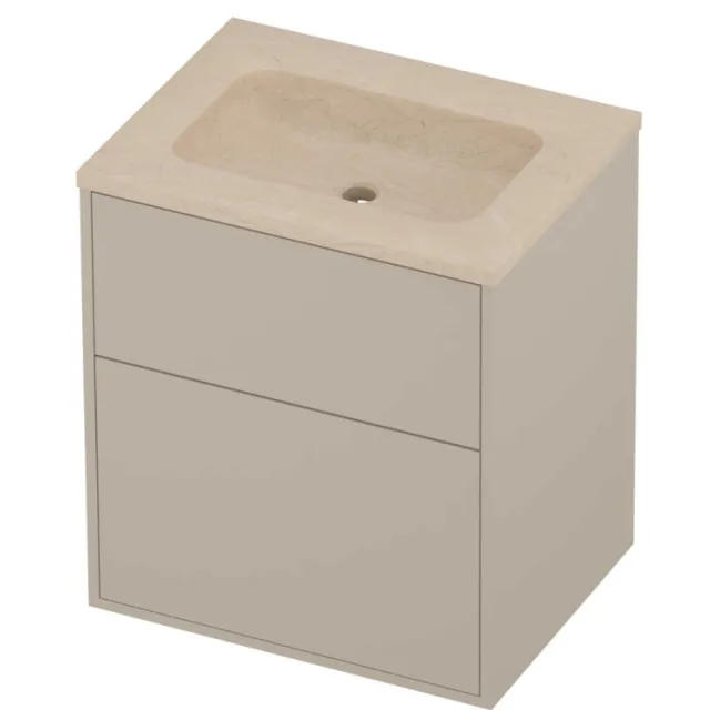 Proline Rollo Badmeubelset Hardsteen Elegant 2 Laden 60x46x67 cm Sand Stone Soft Linen Beige