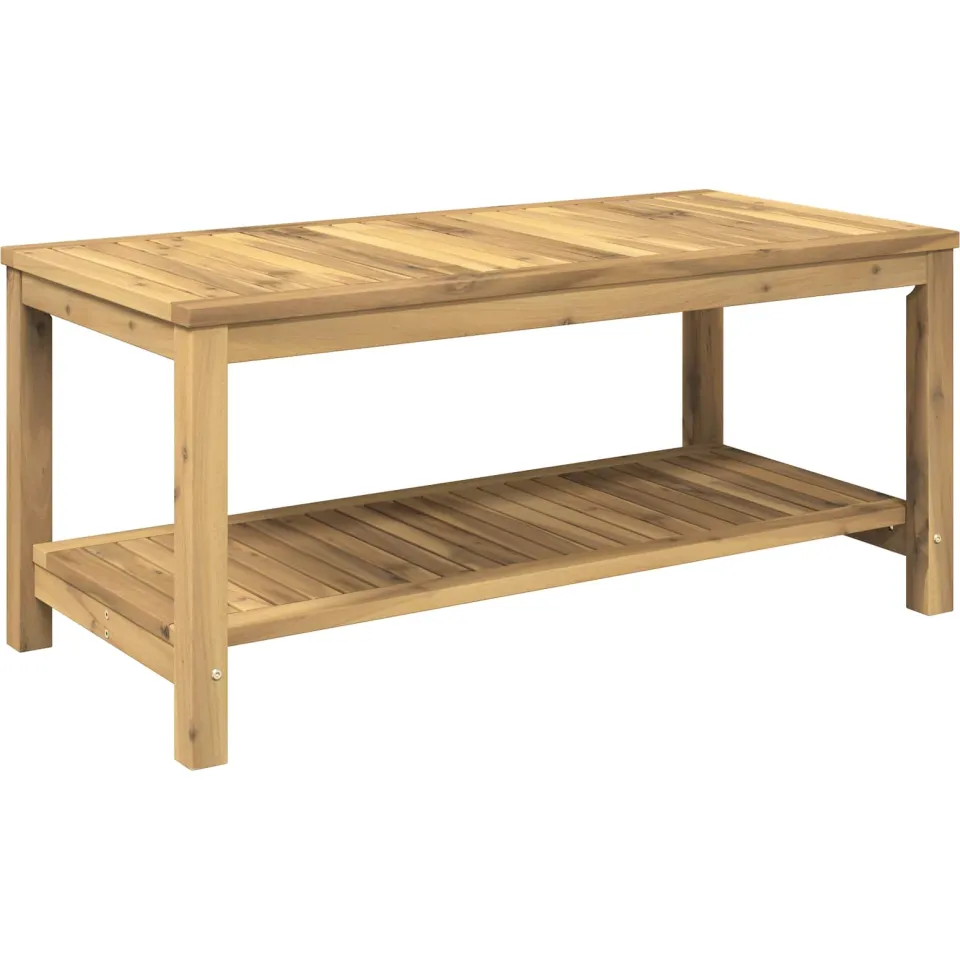 vidaXL Salontafel Witgewassen 100,5 x 49 x 45 cm Massief Acaciahout Bruin