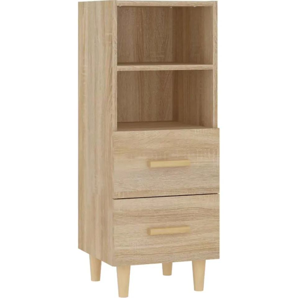 vidaXL Dressoir 34,5x34x90 cm bewerkt hout sonoma eikenkleurig