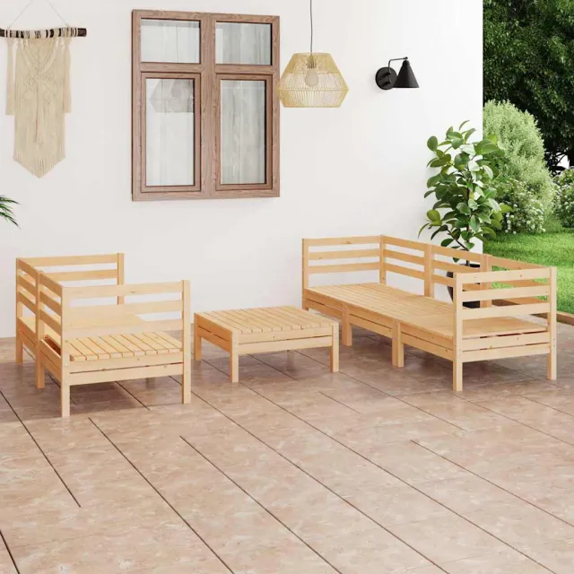 vidaXL 6-delige Loungeset massief grenenhout bruin, foto 2