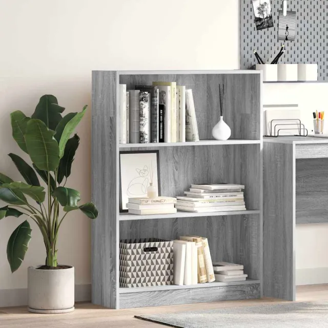 vidaXL Boekenkast 80x24x109 cm bewerkt hout grijs sonoma eikenkleurig, foto 2