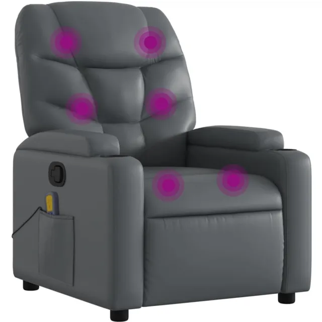 vidaXL Massagestoel - van - grijs - kunstleer