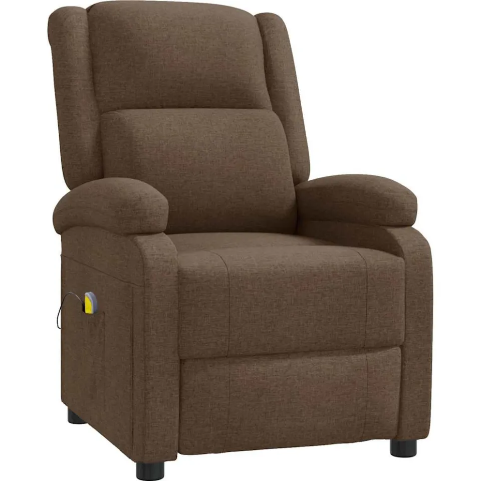 vidaXL Massagestoel stof bruin, foto 3