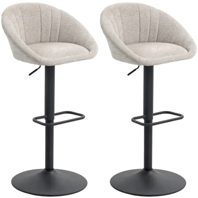 ZYLARO Barkruk - Set Van 2 - Draaibare Barstoelen Met Armleuningen En Rugleuning - Voor Keuken beige